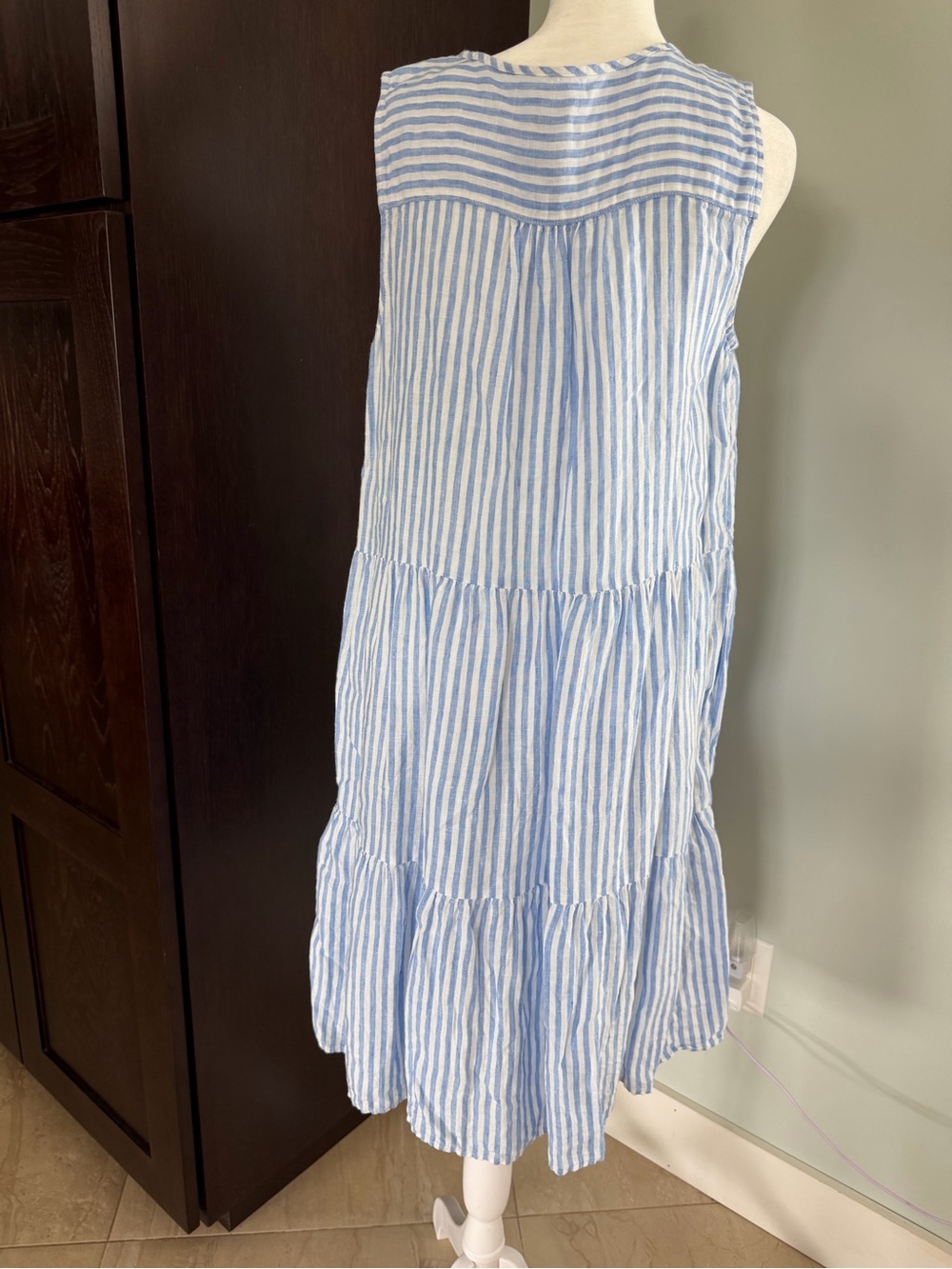 Talbots LINEN SWING DRESS - SURF STRIPE medium - Picture 3 of 8